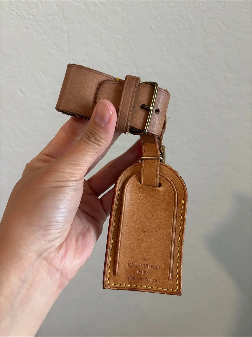Louis Vuitton Brown Leather Luggage Tag
